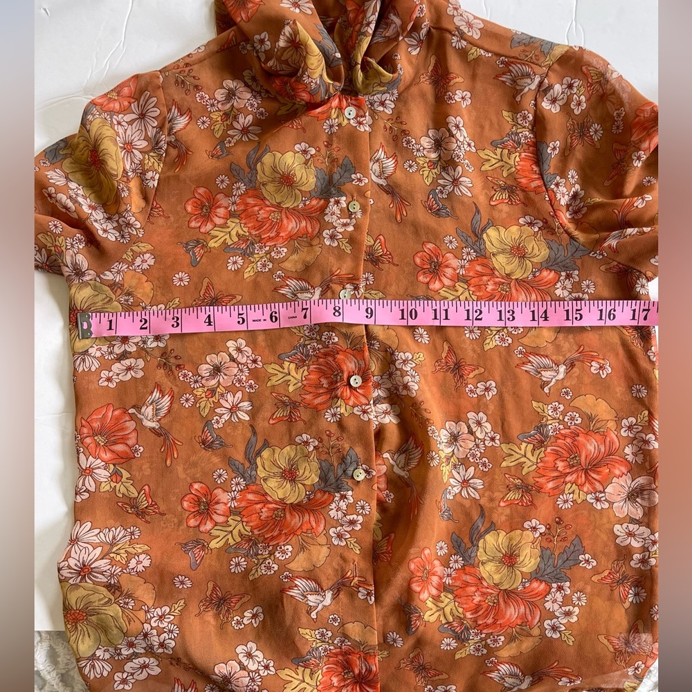 Forever 21 Women's Long-Sleeve Sheer Top Size Small Vintage - Picture 8 of 9